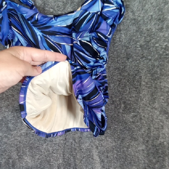 Miraclesuit Tropical Palm Shimmer Slim Tankini Top Womens Sise 10 - Picture 4 of 8